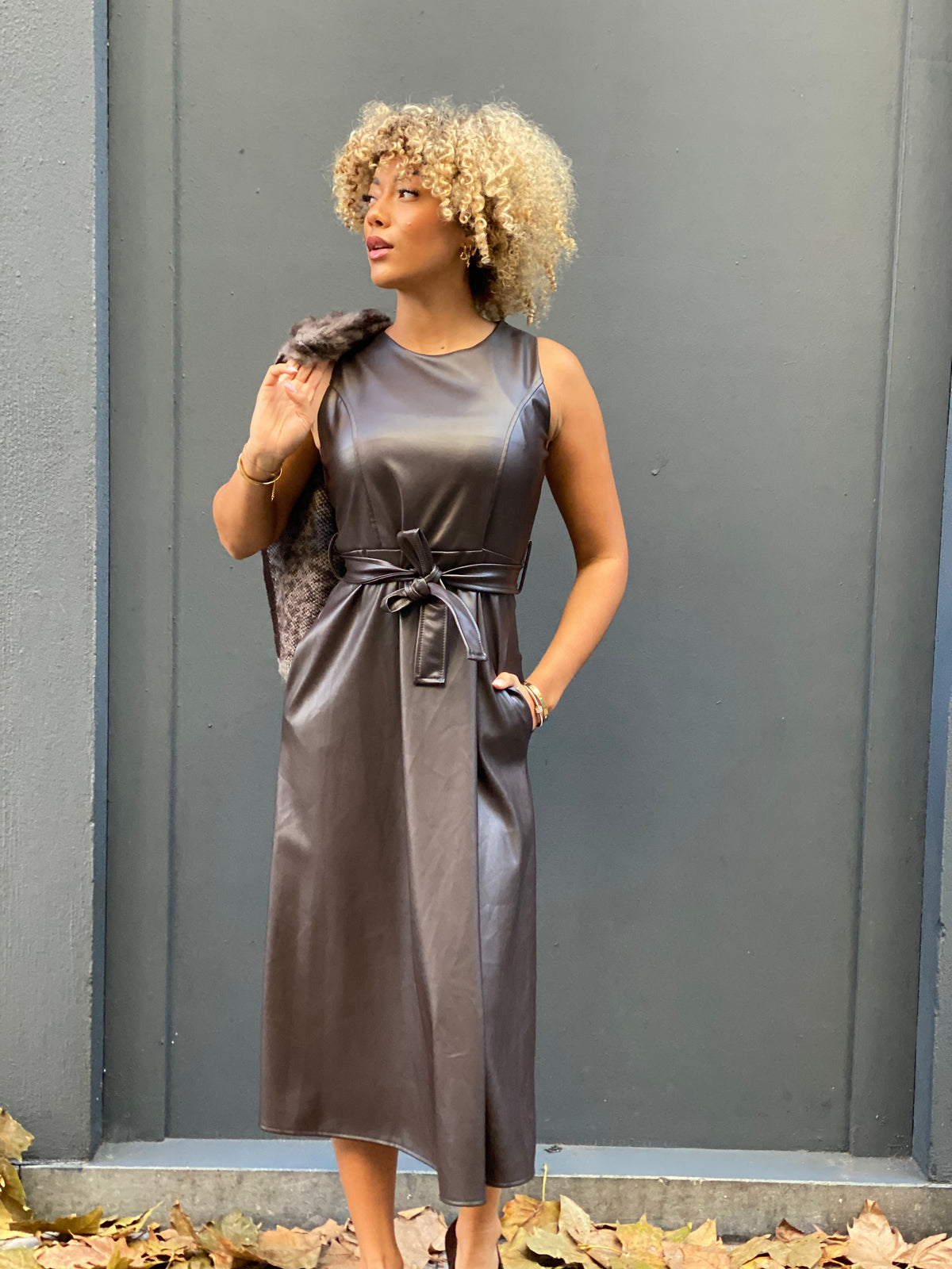 Robe similicuir Irène