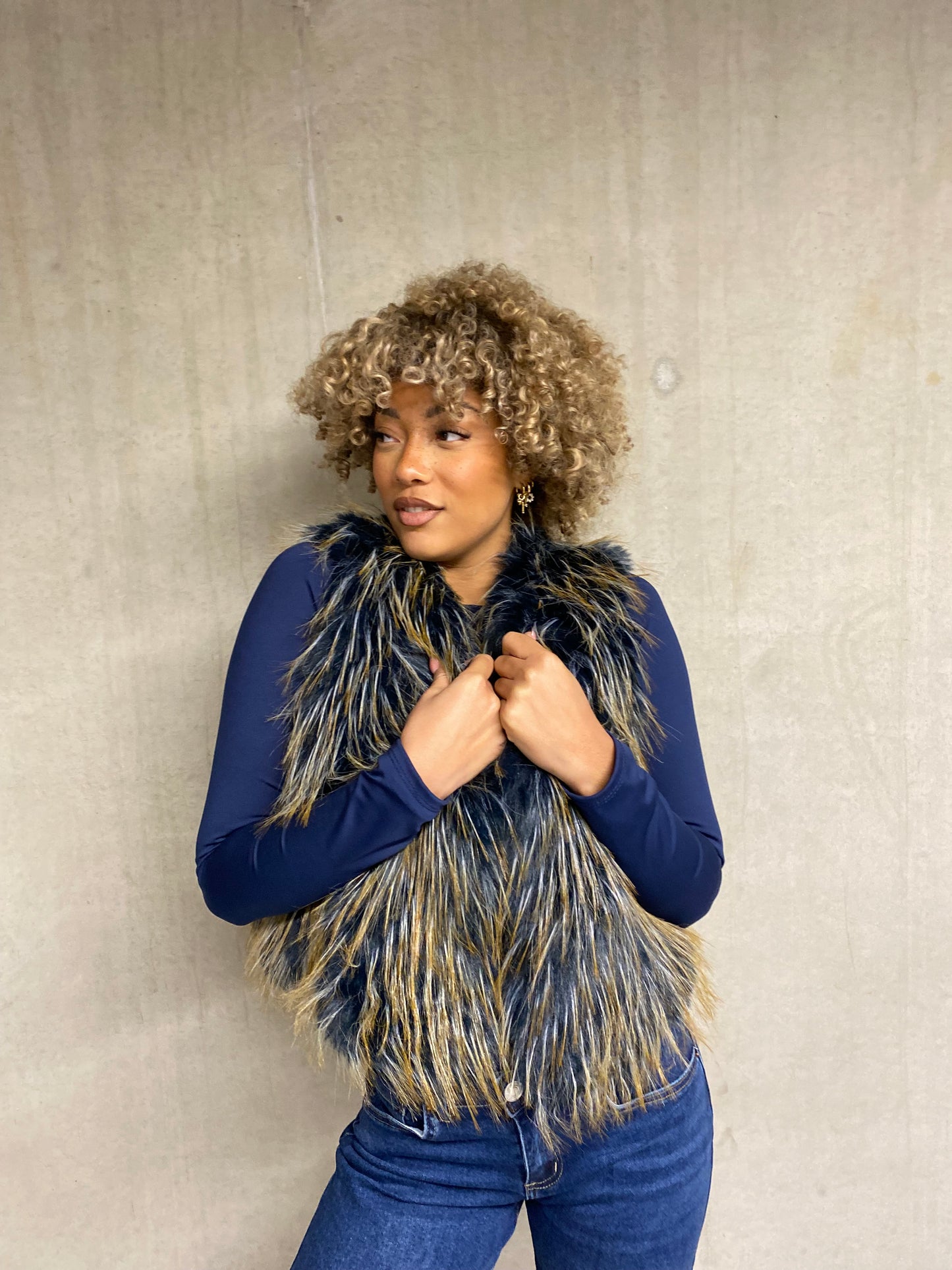 Veste Mila fourrure sans manches