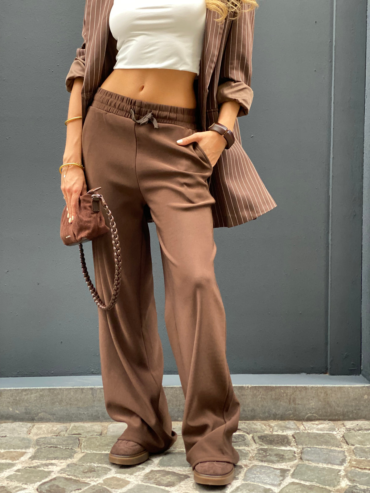 Pantalon Éva brun