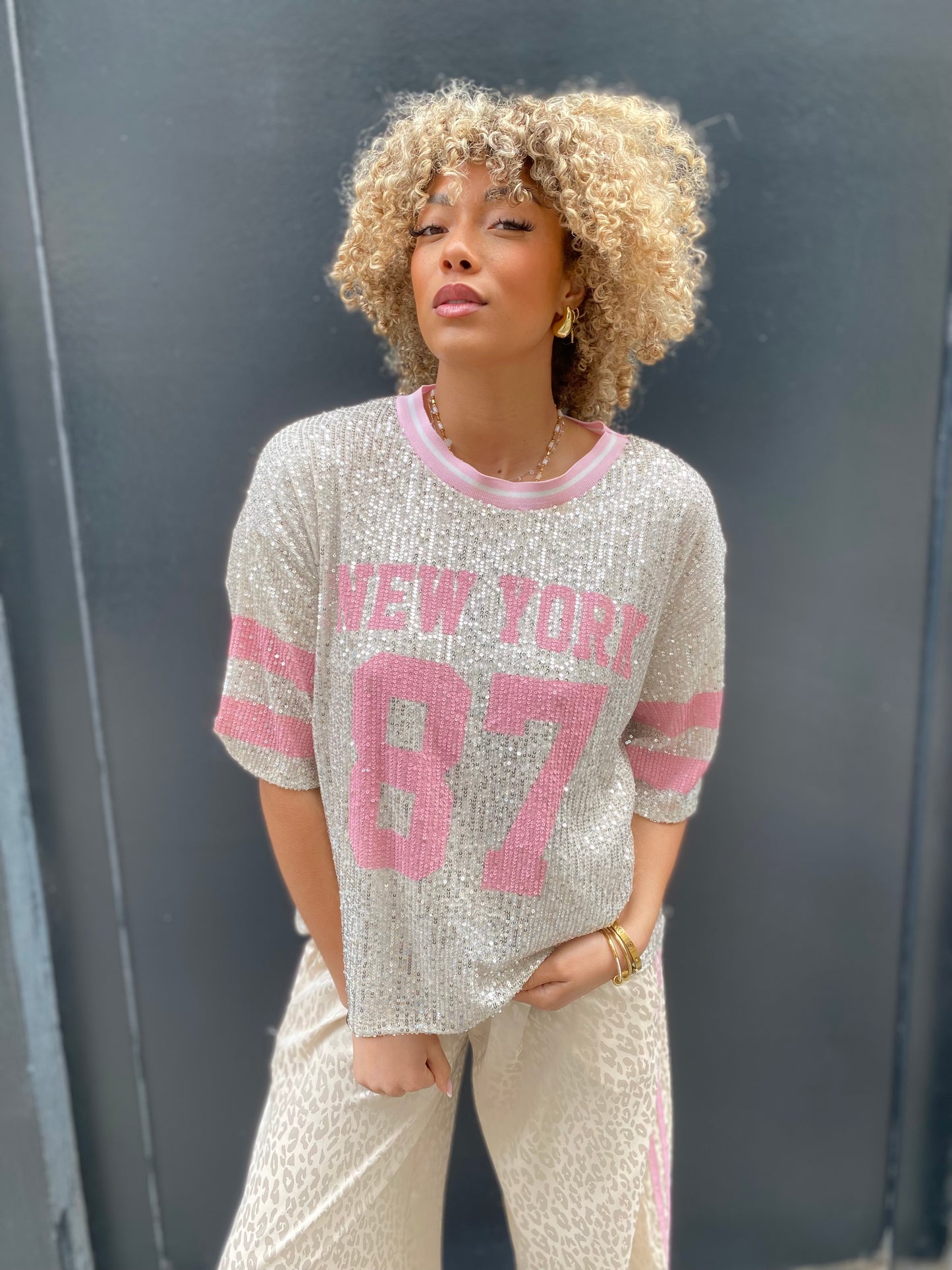 T-shirt New York, sequin