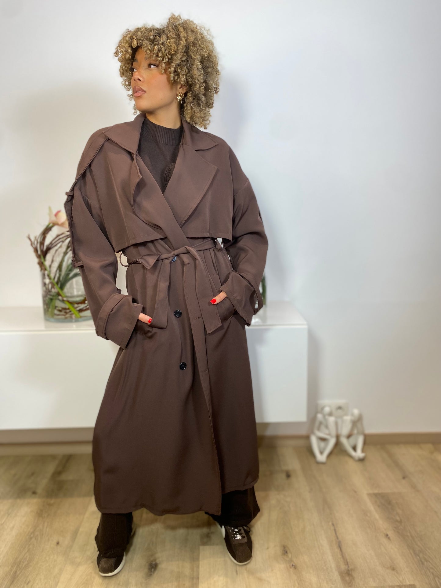 Trench long chocolat