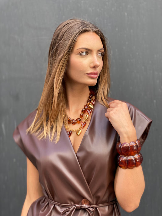Collier double coeur