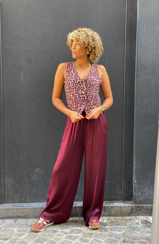 Pantalon Virginie bordeaux