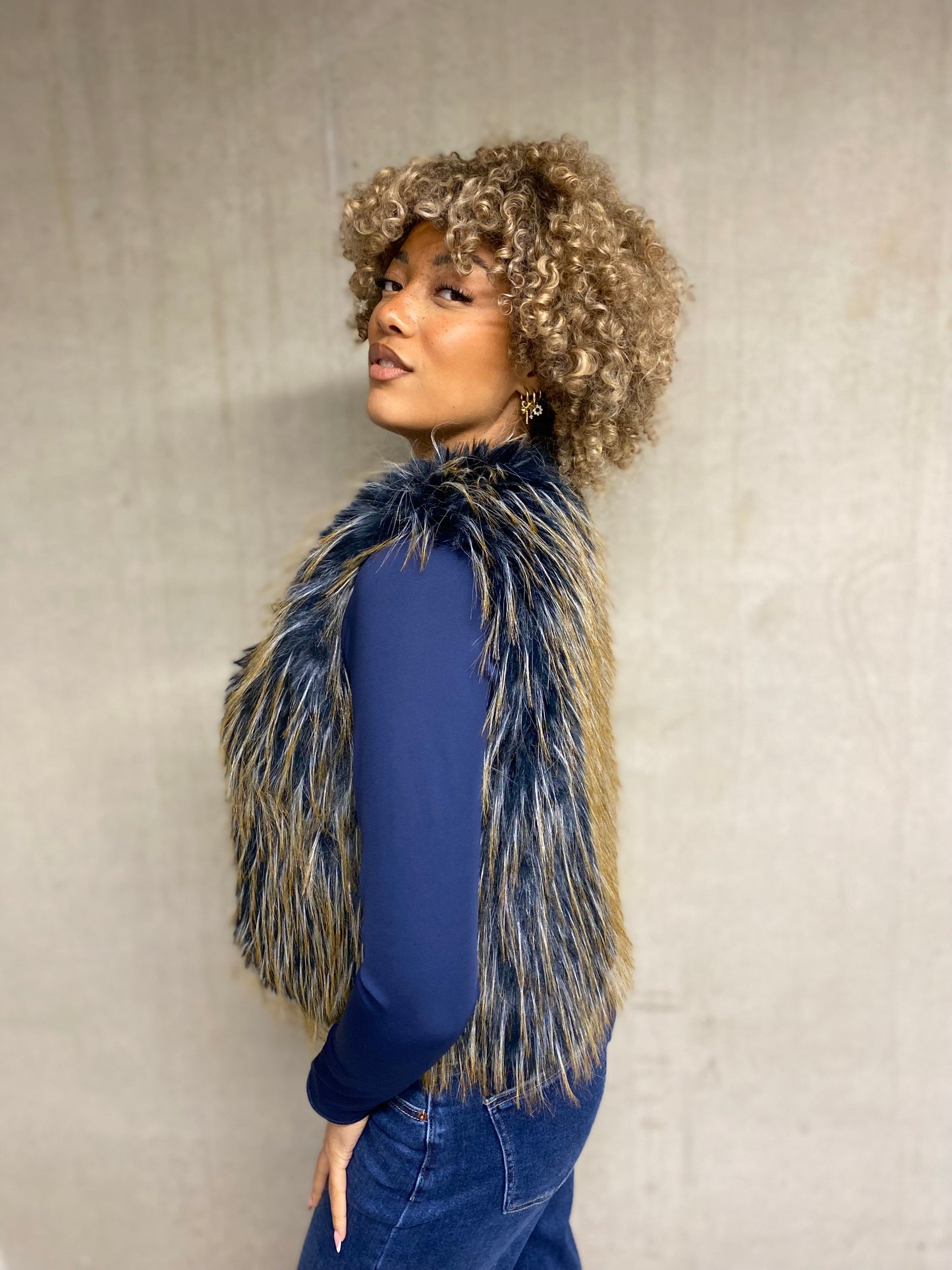 Veste Mila fourrure sans manches