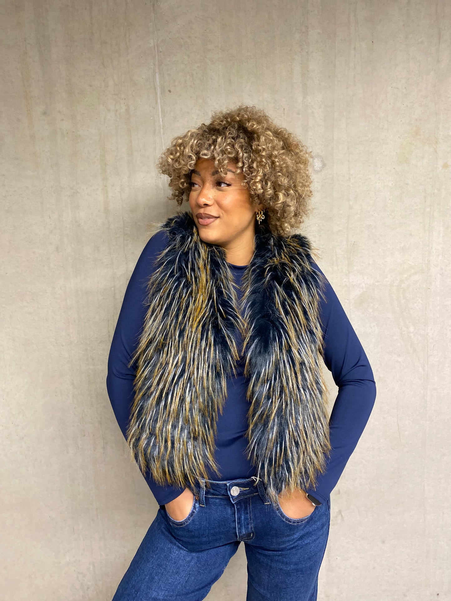 Veste Mila fourrure sans manches