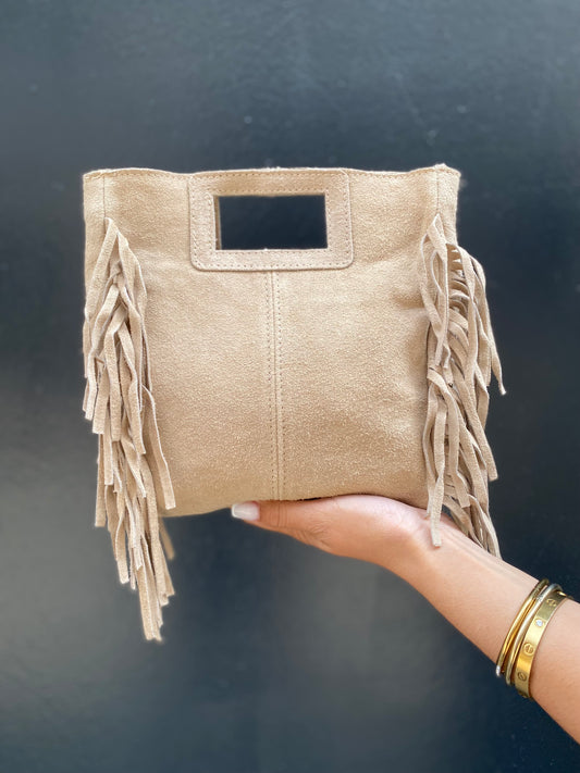 Petit sac en daim en cuir véritable