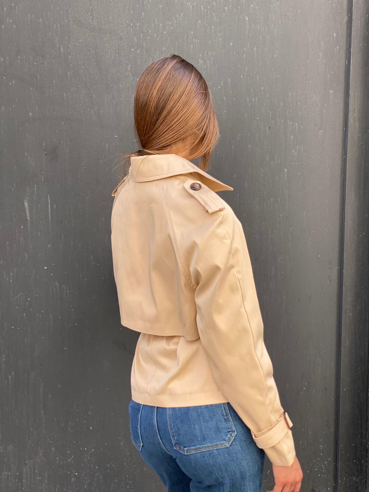 Veste trench  court beige