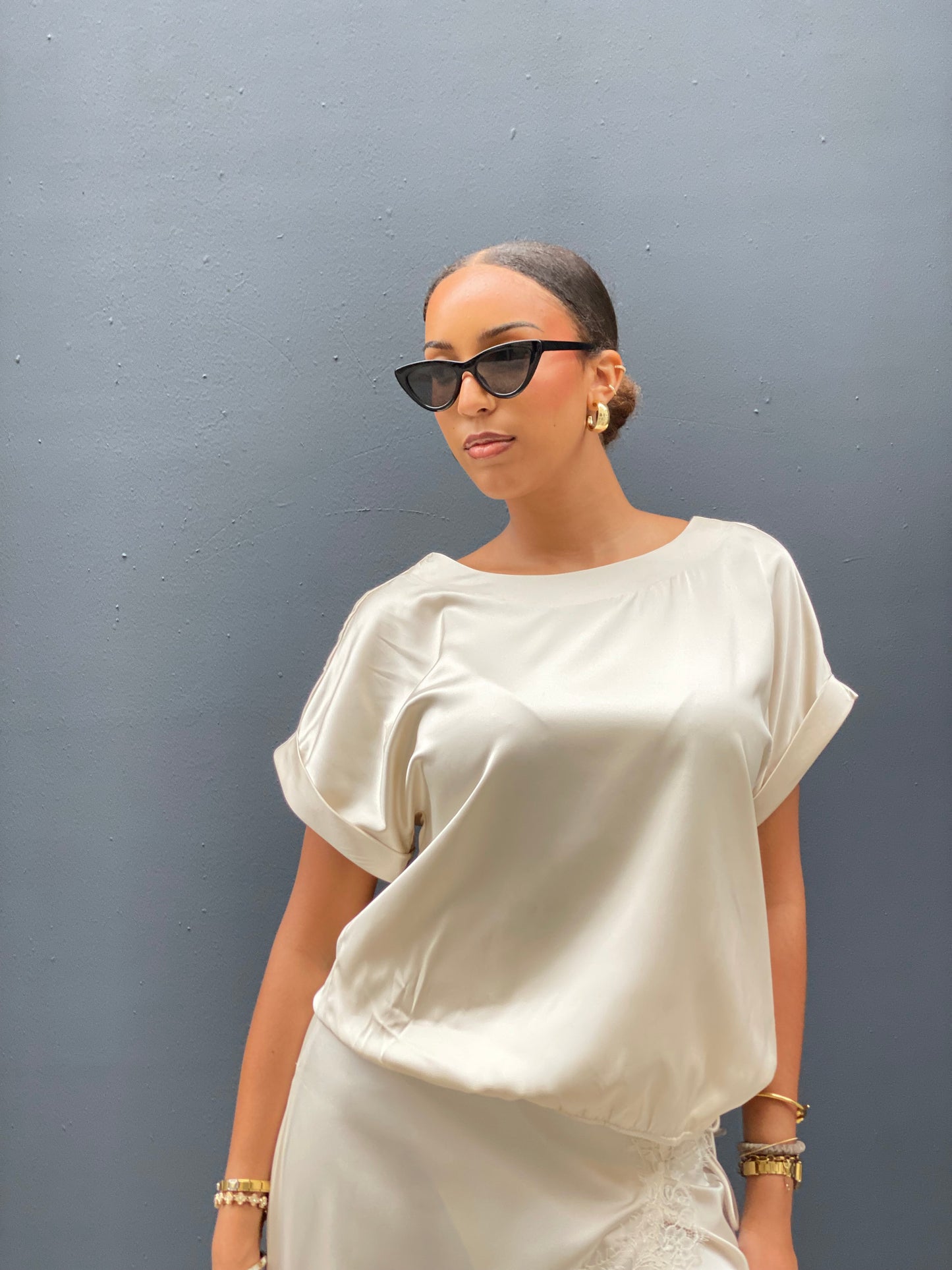 Blouse, satin Tia