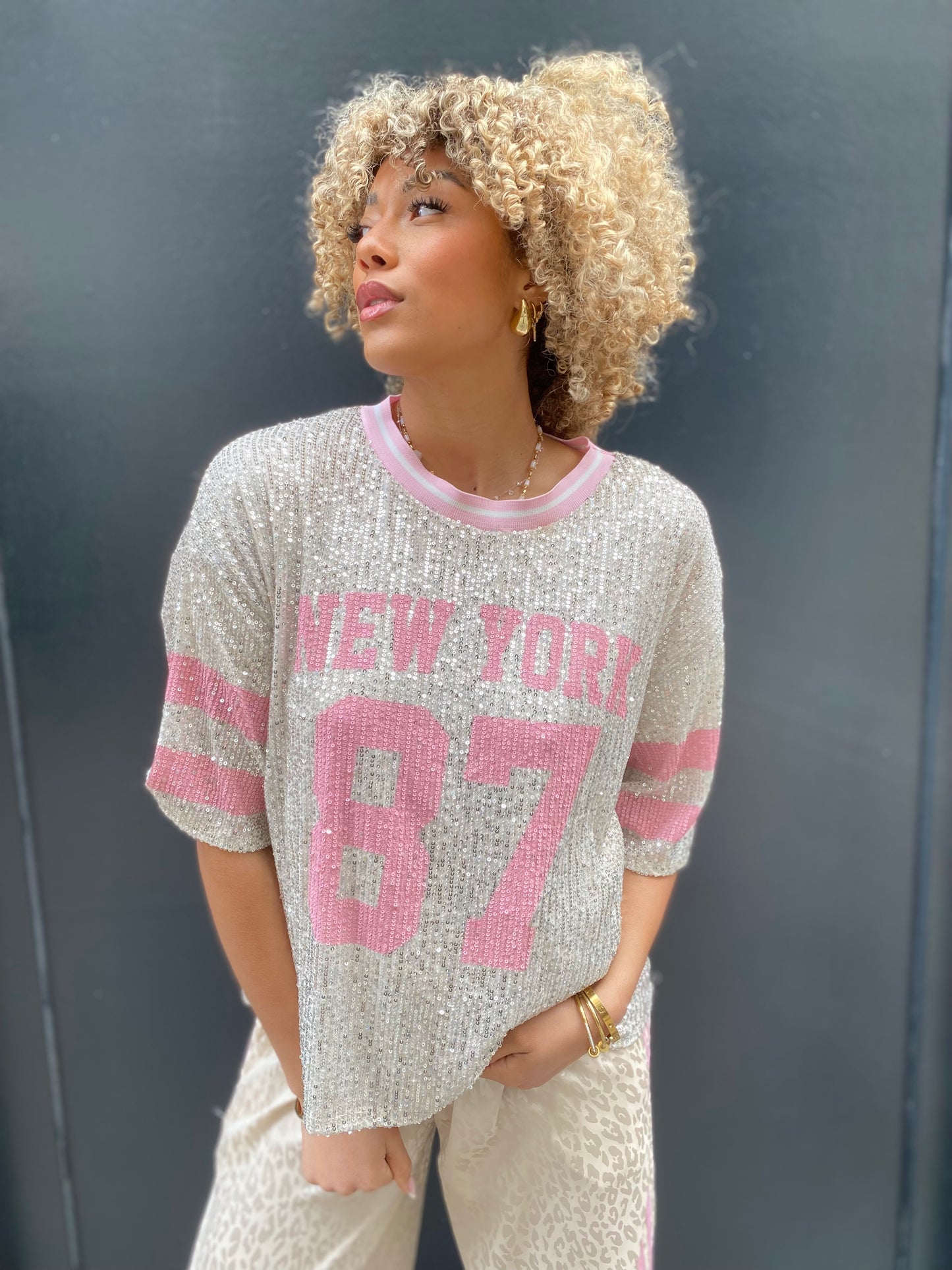 T-shirt New York, sequin
