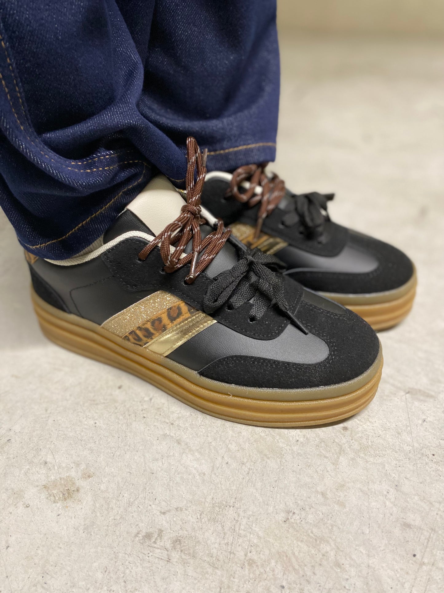 Basket noir léopard