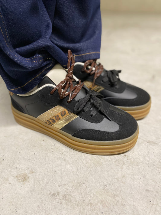 Basket noir léopard