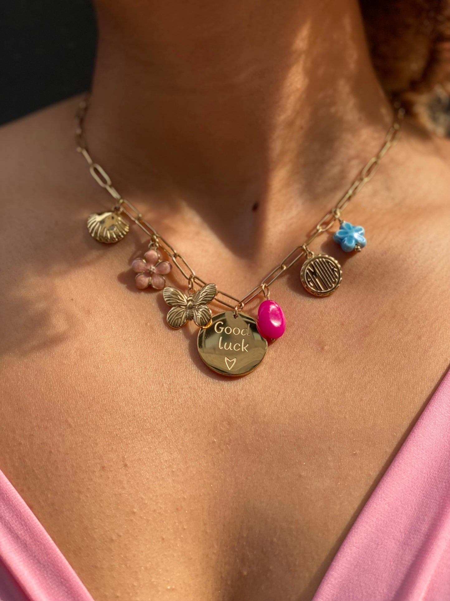 Collier en acier breloque