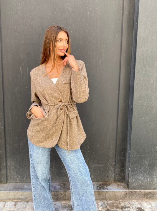 Veste blazer, tweed