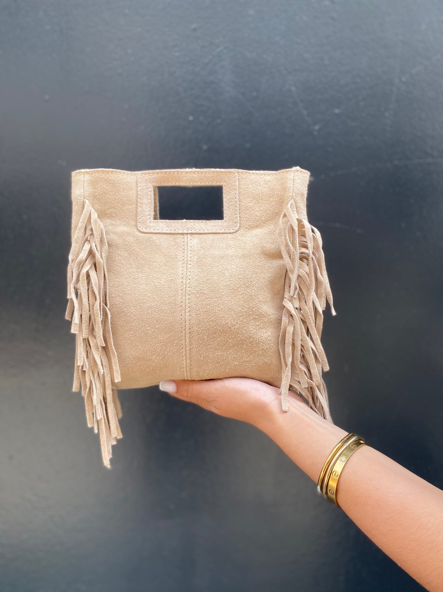 Petit sac en daim en cuir véritable