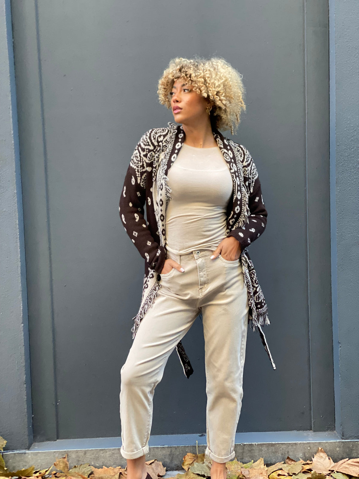 Pantalon beige, jeans Nadine