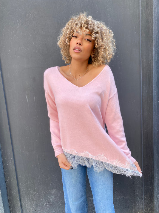Pull Marlène rose