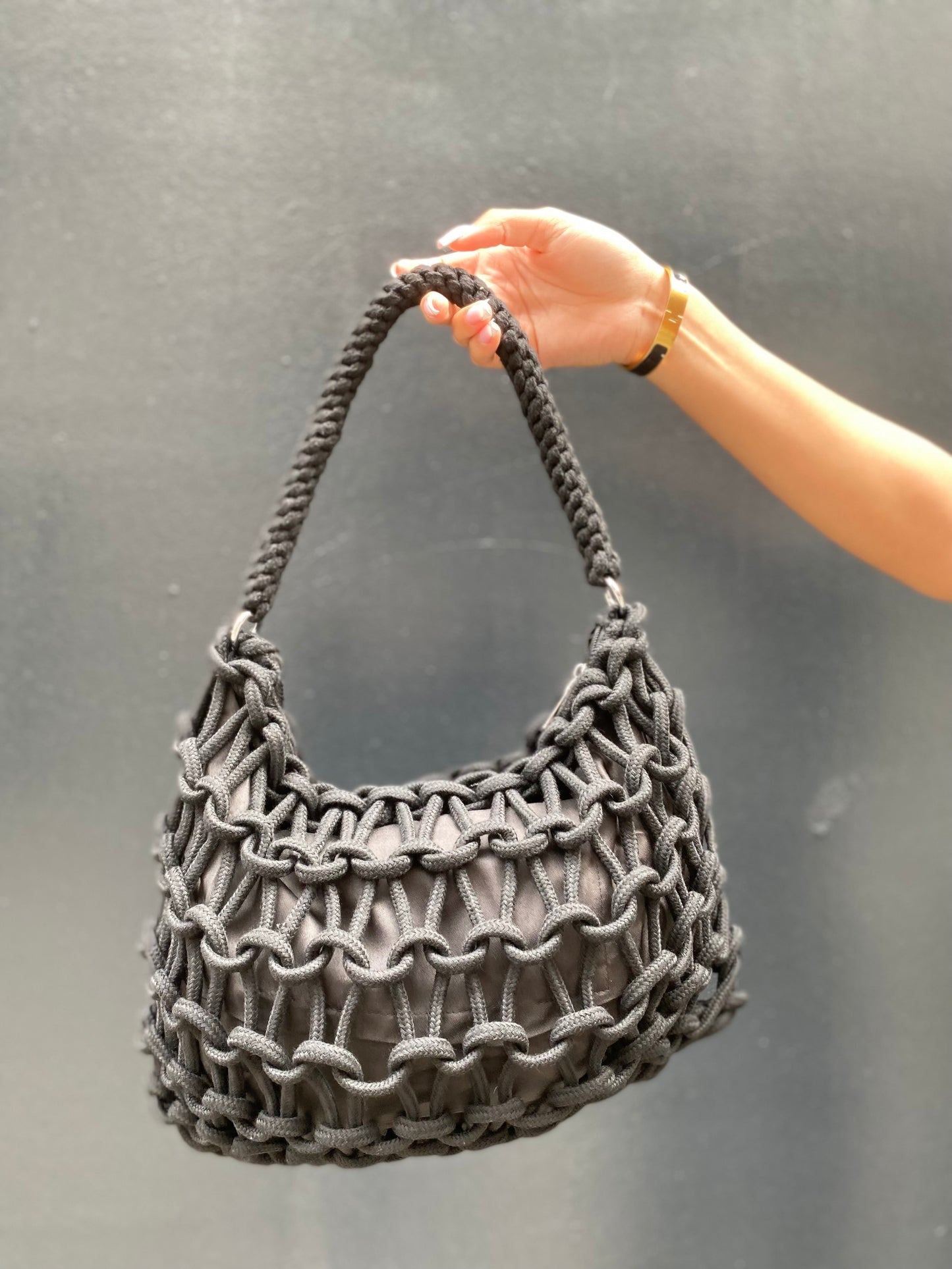 Sac crochet, noir