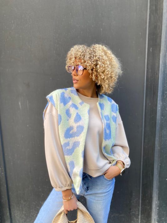 Veste sans manches Margot  bleu vert