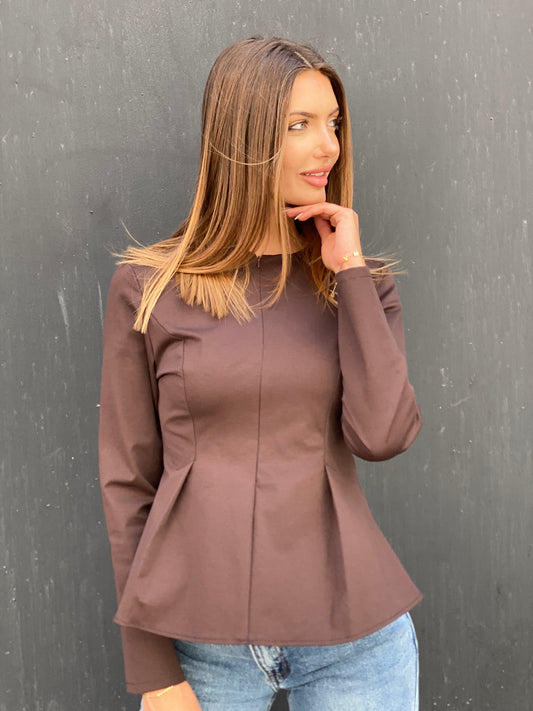 Blouse zara brune