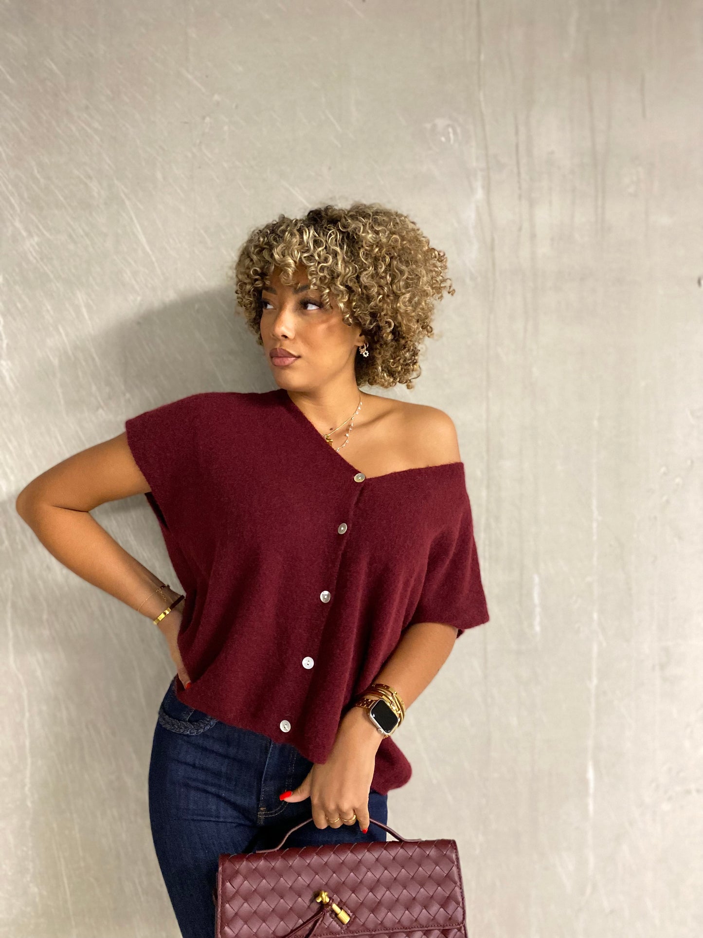 Gilet Paula bordeaux