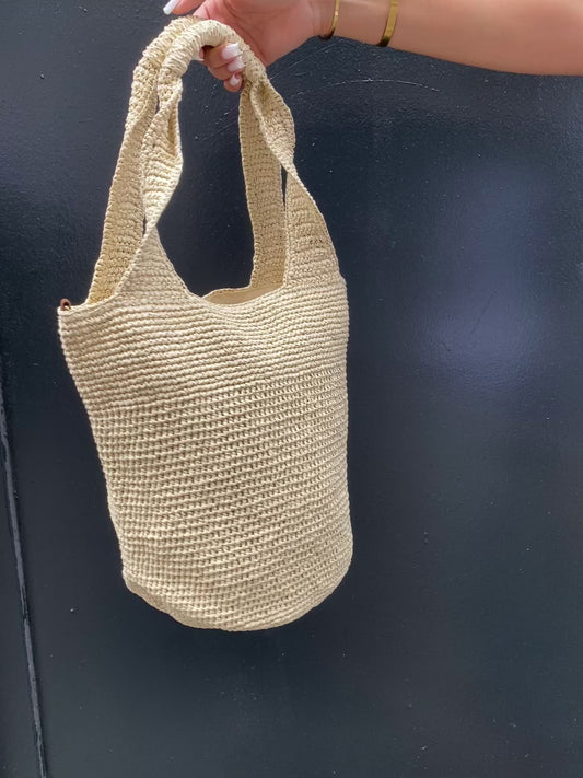 Sac en raphia beige